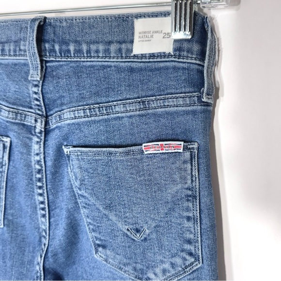 Hudson Fringe Hem Mid Rise Medium Wash Ankle Cropped Super Skinny Jeans Size 25 - Picture 9 of 12